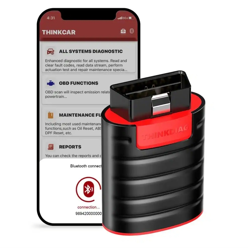 Think! Black and Red Automotive Diagnostic Device